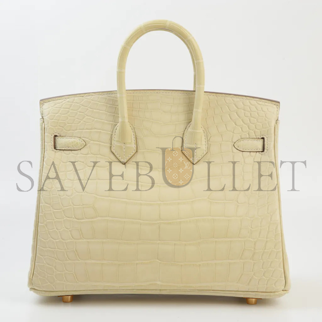H**mes master birkin 30 crocodile leather vanilla gold buckle h041367ck39 (30*22*16cm)